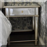 F30. Mirrored nightstand with shelf. 28”h x 20”w x 14”d 